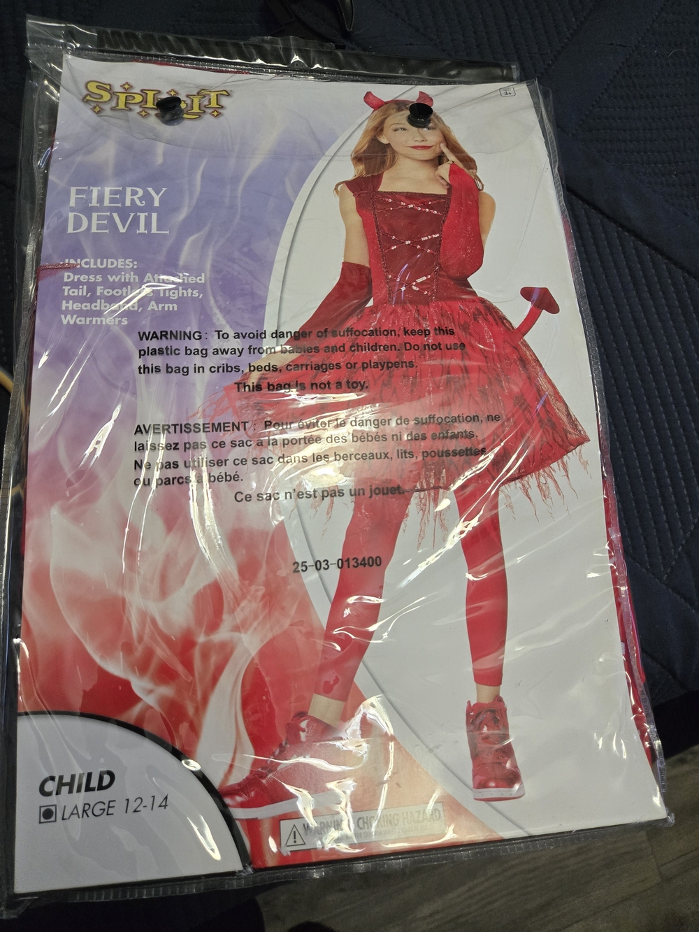 Spirit Fiery Devil Costume - Red Youth Large 12-14